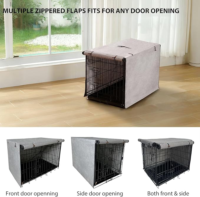 Dog Crate Cover, 600D Oxford Waterproof Kennel Cover Fits for 36 Inches Wire Crate Dog Cage, Grey