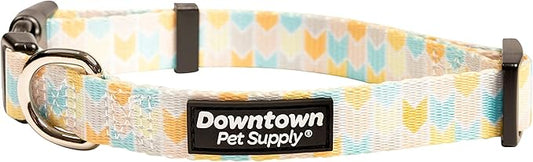 Downtown Pet Supply - Best, Cute & Fancy Dog Collar - Lightweight Adjustable Dog Collar with Quick Buckle & D-Ring - Hand Wash Safe - Chevron - S - Small Dog Collar