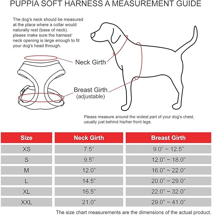 Puppia Soft Dog Harness No Choke Over-The-Head Triple Layered Breathable Mesh Adjustable Chest Belt and Quick-Release Buckle, Beige, Medium