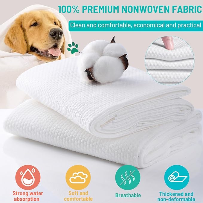 3 Pack Disposable Dog Towel,Soft Large Dog Bath Towels Made of Microfiber for Drying Dogs，Cats (3)