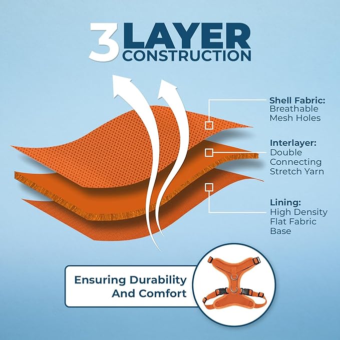 Voyager Step-in Lock Pet Harness - All Weather Mesh, Adjustable Step in Harness for Cats and Dogs by Best Pet Supplies - Orange, XS