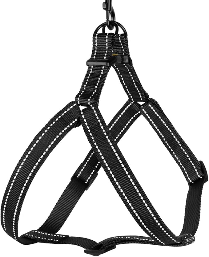 CollarDirect Reflective Dog Harness Step in Small Medium Large for Outdoor Walking, Comfort Adjustable Harnesses for Dogs Puppy Pink Black Red Purple Mint Green Orange Blue (Small, Black)