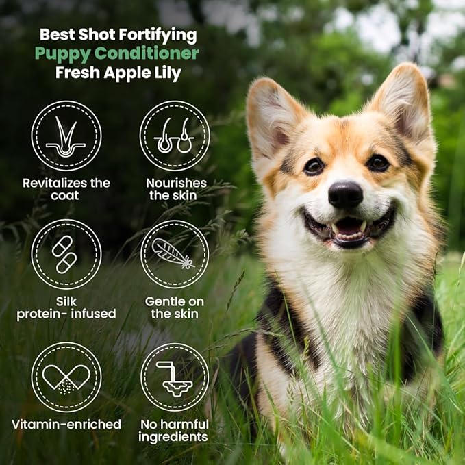 Best Shot Scentament Spa Fortifying Puppy Conditioner, Ideal Skin Care Product, for Deep Cortex Conditioning, Fresh Apple Lily, 16 Oz.