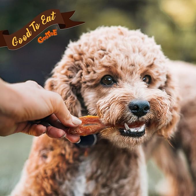 Gootoe Turkey Tendon Dog Treats, Stick (M) 3.17 oz, 100% USA-Sourced Turkey, Natural Snack, Premium Puppy Chews, Hypoallergenic, Rawhide Free, Reseal Value Bags, Size for Medium Dogs
