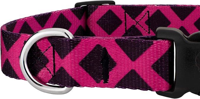 Country Brook Petz - Deluxe Fabulous Lattice Dog Collar Limited Edition - Plaid and Argyle Collection Featuring Charming Designs (5/8 Inch, Small)