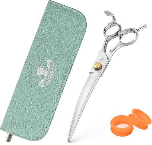 Gold Mantis Professional Dog Shears, 7.5" Curved Shear For All Breeds, Sharp and Smooth Scissoring Tools