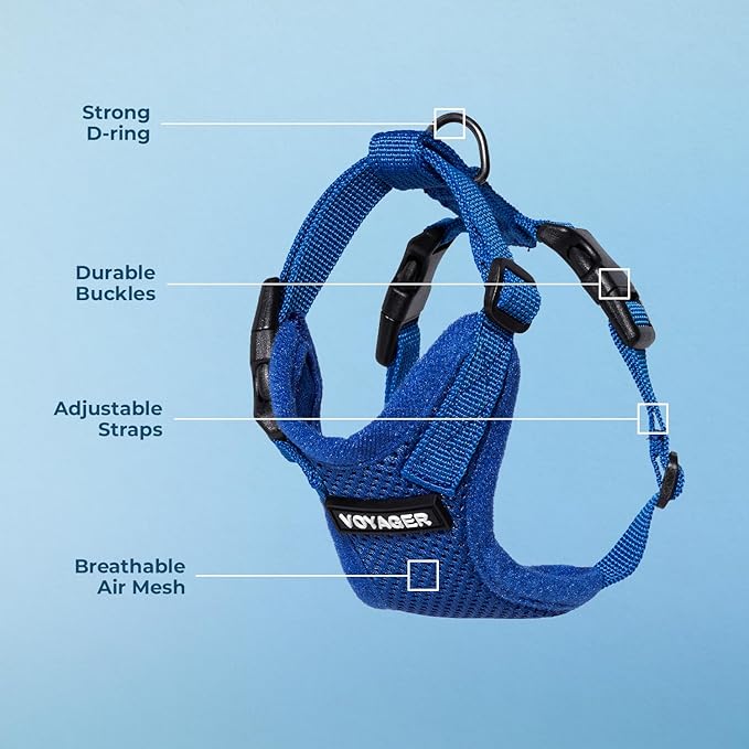 Voyager Step-in Lock Pet Harness - All Weather Mesh, Adjustable Step in Harness for Cats and Dogs by Best Pet Supplies - Royal Blue, XL