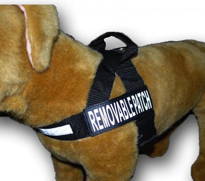 Blind Dog Nylon Strap Service Dog Harness No Pull Guide Assistance Comes with 2 Reflective Blind Dog Removable Patches. Please Measure Your Dog Before Ordering.