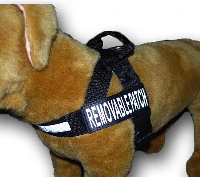 Blind Dog Nylon Strap Service Dog Harness No Pull Guide Assistance Comes with 2 Reflective Blind Dog Removable Patches. Please Measure Your Dog Before Ordering.
