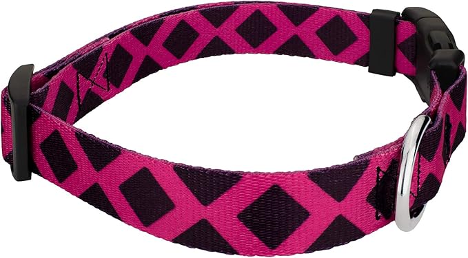 Country Brook Petz - Deluxe Fabulous Lattice Dog Collar Limited Edition - Plaid and Argyle Collection Featuring Charming Designs (5/8 Inch, Small)