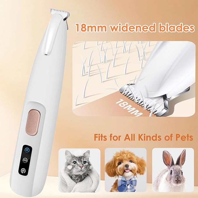 Ntrjtrss Electric Dog Paw Trimmer, 2025 paw Clippers for Dogs Rechargeable paw shavers for Dogs feet with LED Light, Low Noise Waterproof Paw Trimmers for Dog's Feet, Paws