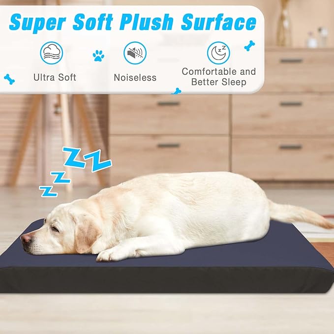 Dog Bed Covers Replacement Washable 100% Waterproof Dog Bed Cover 2 Pack Soft Noiseless Dog Bed Sheets for Dog Bed/pet Bed, 42" x 28" Blue