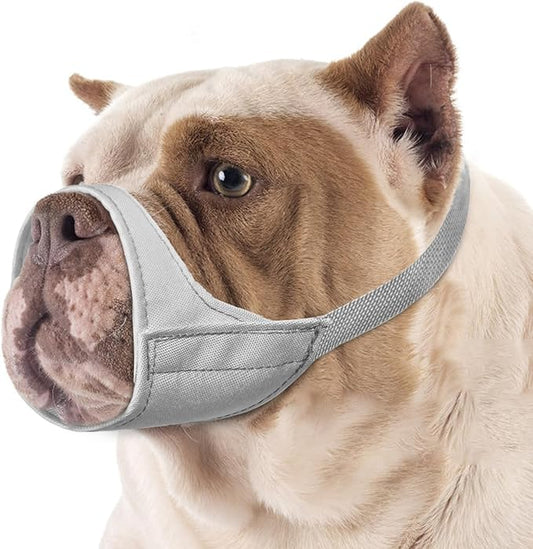 Mayerzon Short Snout Dog Muzzle, Small Muzzle for Chihuahua Shih Tzu American Bully Boxer Puppy, Soft Fabric Muzzles for Grooming Vet Visits