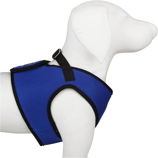 The Worthy Dog Sidekick Harness with Comfy Padded Mesh Velcro Adjustable, Outdoor, Easy Walk Vest Fits Small, Medium and Large Dogs- X-Large Royal Blue