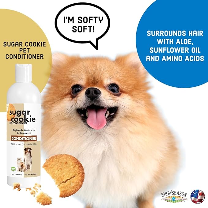 Showseason® Sugar Cookie Pet Conditioner 1 Gallon | Long-Lasting Odor Eliminator | Paraben-Free | Biodegradable and Non-Toxic | Made in The USA