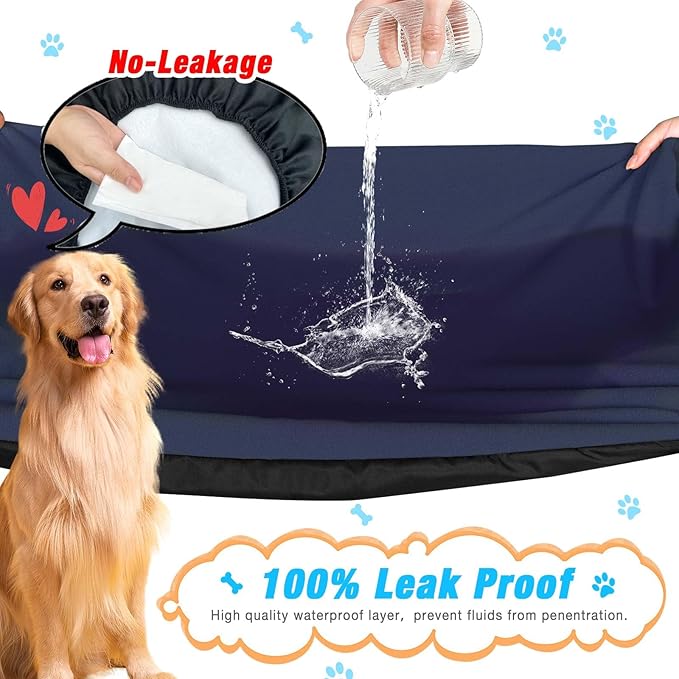 Dog Bed Covers Replacement Washable 100% Waterproof Dog Bed Cover 2 Pack Soft Noiseless Dog Bed Sheets for Dog Bed/pet Bed, 42" x 28" Blue