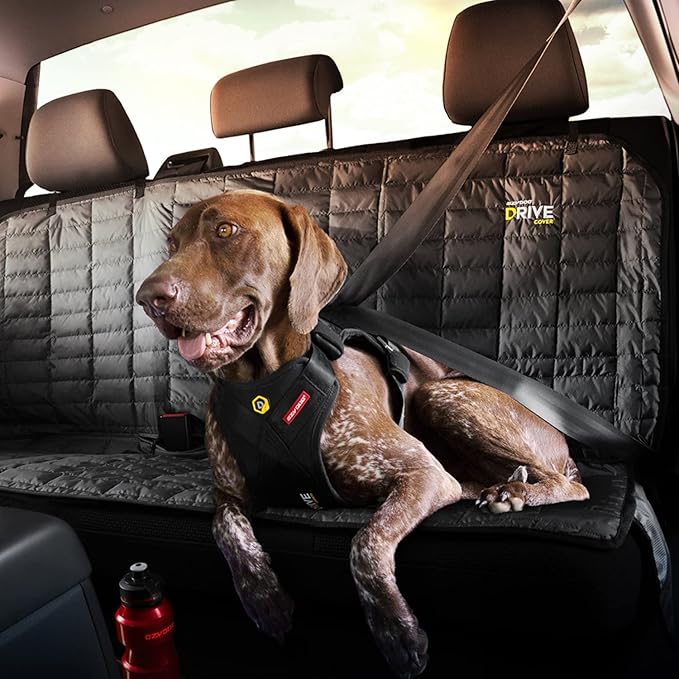 EzyDog Drive Safety Travel Dog Car Harness - Crash Tested US (FMVSS 213) - Premium Vehicle Restraint Vest for Protection and Comfort - Easy One Time Fit and Use with Car Seat Belt (Medium) Black