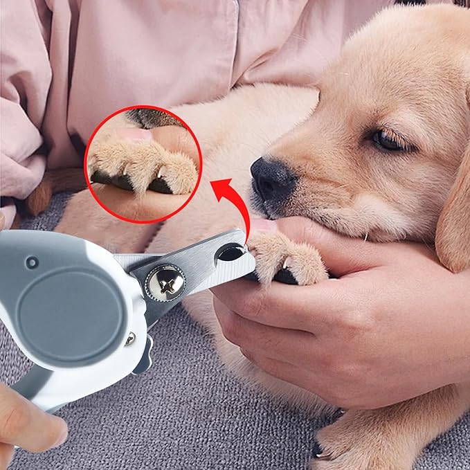 Pet Nail Clippers, Dog Nail Trimmers with Safety Guard to Avoid Excessive Cutting Nails, Dog Grooming Clippers has a Variety of Colors Suitable for Dogs, Cats and Other Pets（Grey）