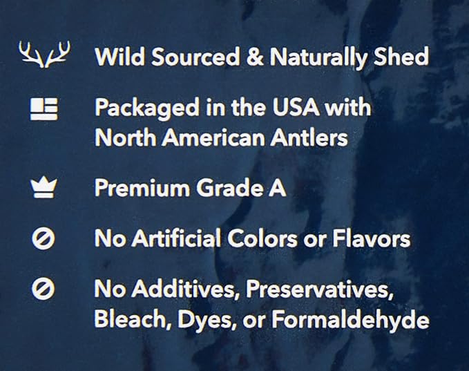 Amazon Brand - Wag Deer Antler Chew for Dogs, Naturally Shed, Whole, Medium 6-7.5 inches, Best for Dogs 15-30 lbs, 1.80 Ounce (Pack of 4)