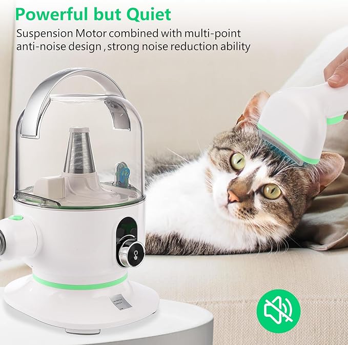 PioneerWorks Pet Grooming Vaccum, 13400Pa Pet Grooming Kit for Dogs at Home, Low Noise Pet Hair Vacuum Cleaners for Home Pets, with 5 Dog Grooming Tools for Dogs, 2L Dust Cup