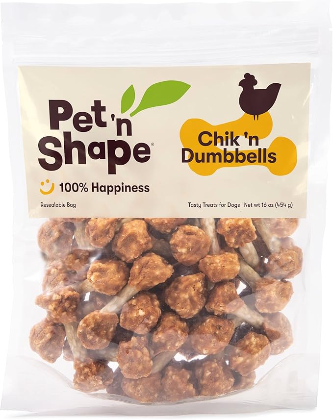 Pet 'n Shape Chik 'n Rice Dumbbells - Natural Dog Treats, Chicken, 1 Pound