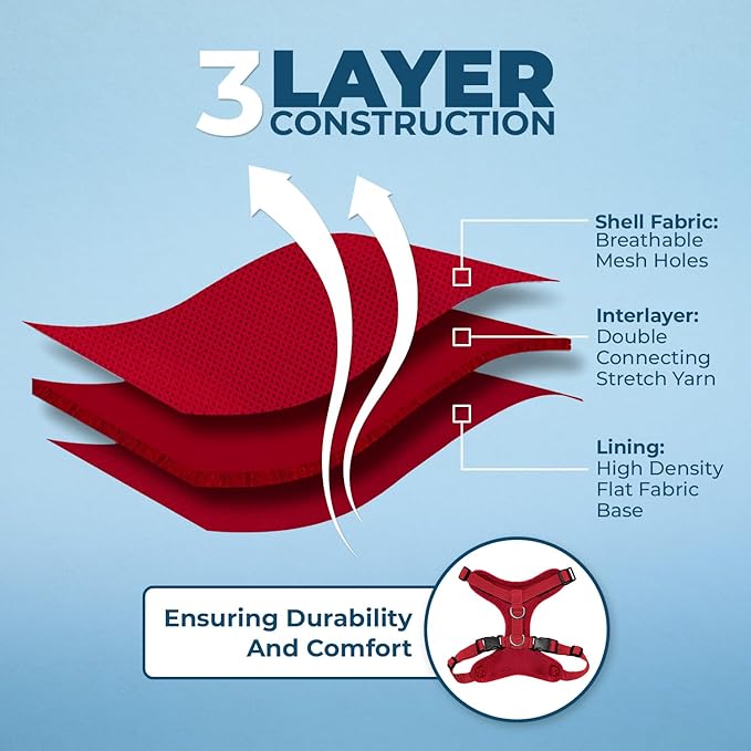 Voyager Step-in Lock Dog Harness w Reflective Dog Leash Combo Set with Neoprene Handle 5ft - Supports Small, Medium and Large Breed Puppies/Cats by Best Pet Supplies - Red, XS