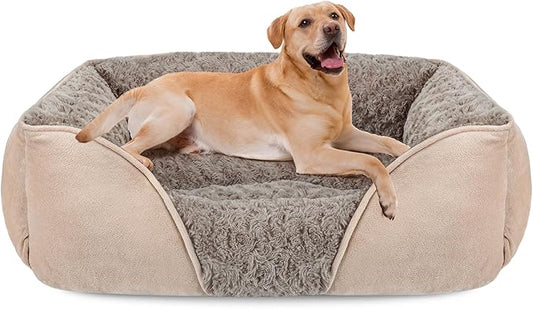 INVENHO XX-Large Dog Bed for Large Medium Small Dogs Rectangle Washable Dog Bed, Orthopedic Dog Bed, Soft Calming Sleeping Puppy Bed Durable Pet Cuddler with Anti-Slip Bottom XXL(42"x30"x10")