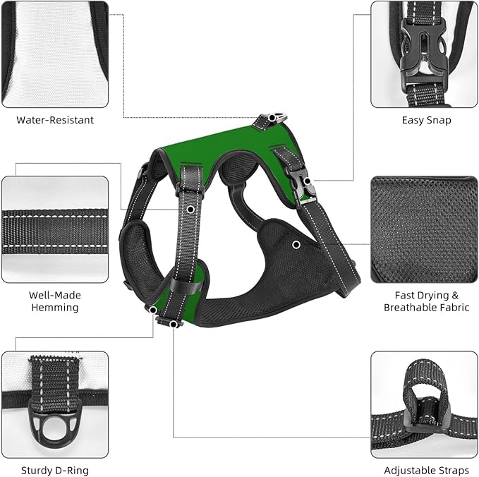 Personalized Dog Vests Customization for Puppy Medium Large Sized Dogs, Customize No Pull Dog Harnesses with Easy and Adjustable Wearing Buckles, DarkRed, L
