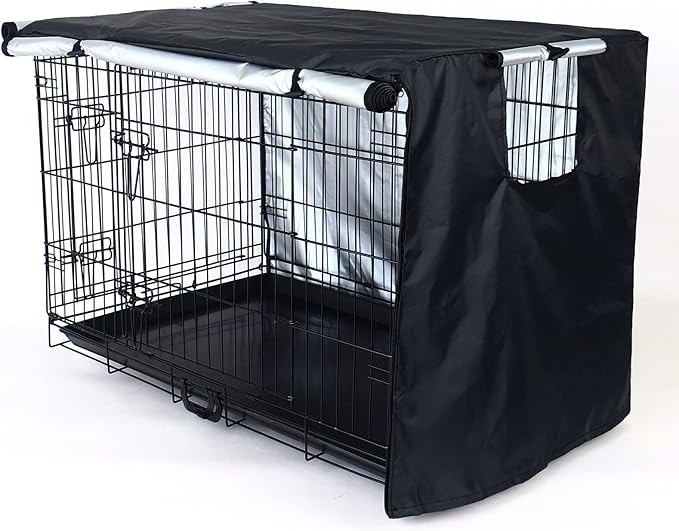 kefit Dog Crate Cover 36 inch, Kennel Cover for Dog Cage, Black