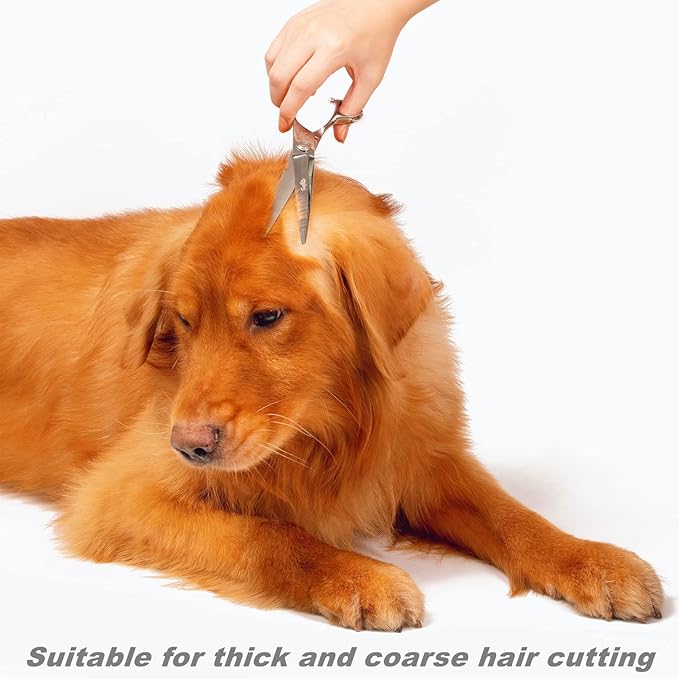 High-end Professional Dog Grooming Scissors Pet Grooming Shears 7.5 Inches Extremely Very Sharp Made Of Advanced Stainless Steel Alloy By Hand For Dog Cat And Horse Breeder