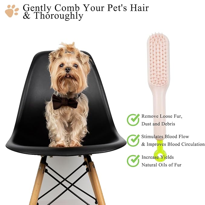 Scalable Grooming Brush for Small Dogs, Puppy Brush ， Soft Dog Brush for Shih Tzus, Yorkies, Maltipoos, Maltese (Pink)