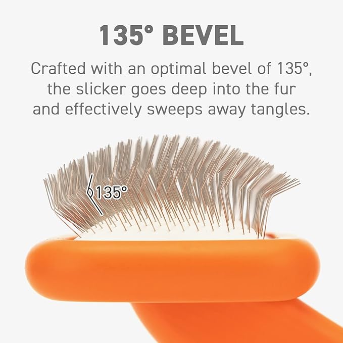 GOODSDECO Pet Slicker Brush - Dog Brush with Soft Tips, Grooming Brush for Dog Cat Pet, Self Cleaning Slicker Brush, Dematting Shedding Fur Hair (Soft Tips)