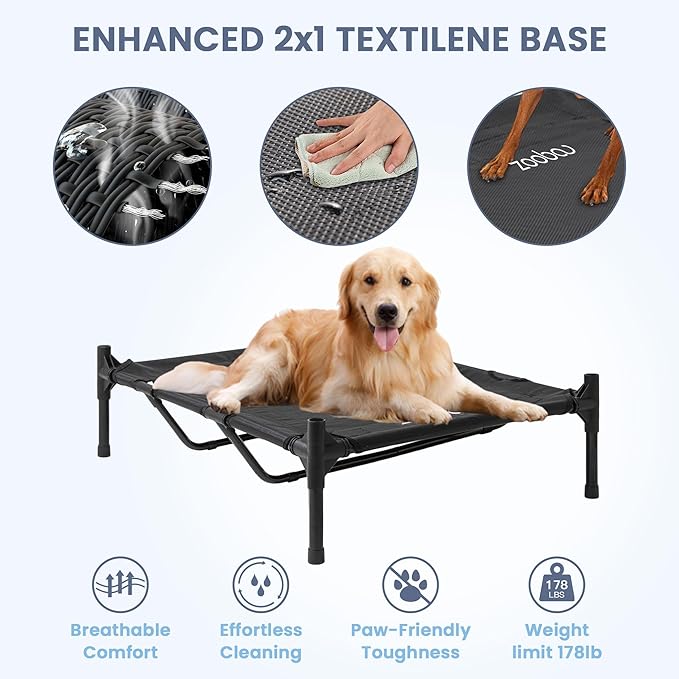 X-Large Dog House - Weatherproof PVC, Elevated Cooling Bed, Easy to Clean
