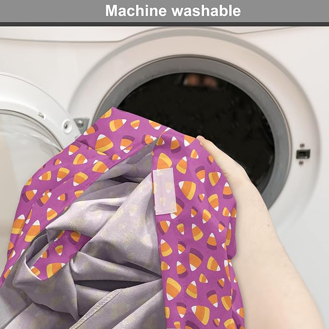 Lunarable Candy Corn Dog Crate Cover, Continuing Interpretation of Triangular Sugary Elements, Easy to Use Pet Kennel Cover for Medium Large Dogs, 36 Inch, Fuchsia Apricot