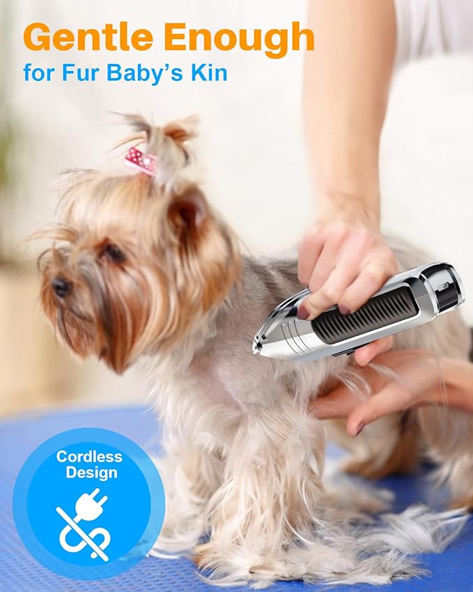 Dog Clippers for Grooming, AIBORS 2500mAH Dog Shavers Kit for Grooming, Low Noise, Rechargeable Cordless Hair Clippers for Dogs Cats Pets, USB C Charging, Quite Dog Hair Trimmer with Ceramic Blade