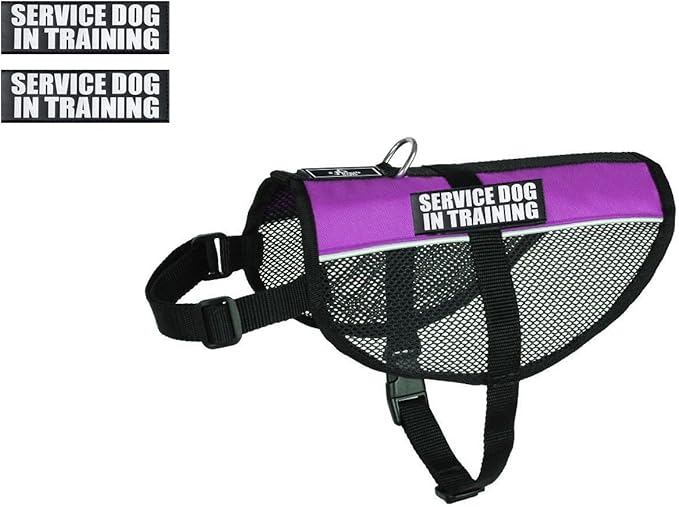 Service Dog in Training mesh Vest Harness Cool Comfort. Purchase Comes with 2 Reflective Service Dog in Training Removable Patches. Please Measure Your Dog Before Ordering