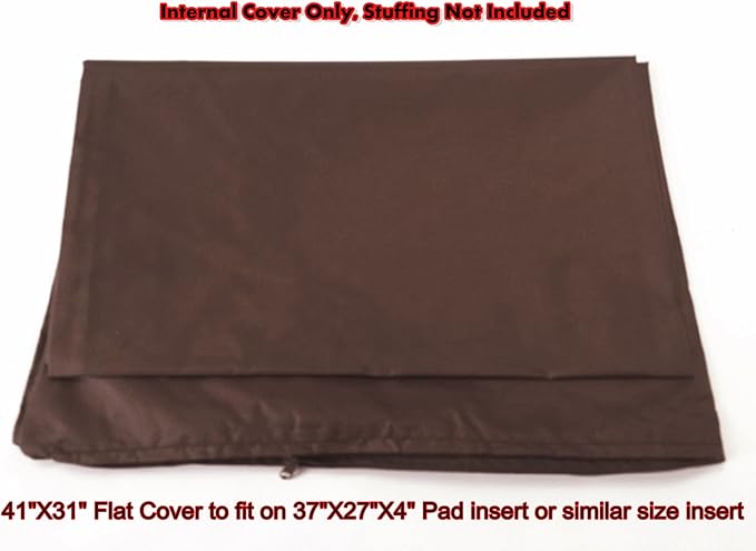 Dogbed4less 2 Pack Internal Duvet Case Waterproof Zipper Dog Bed Cover for Medium Large 37"x27"X4" Memory Foam Pad Pet Bed - 41"X31" Flat