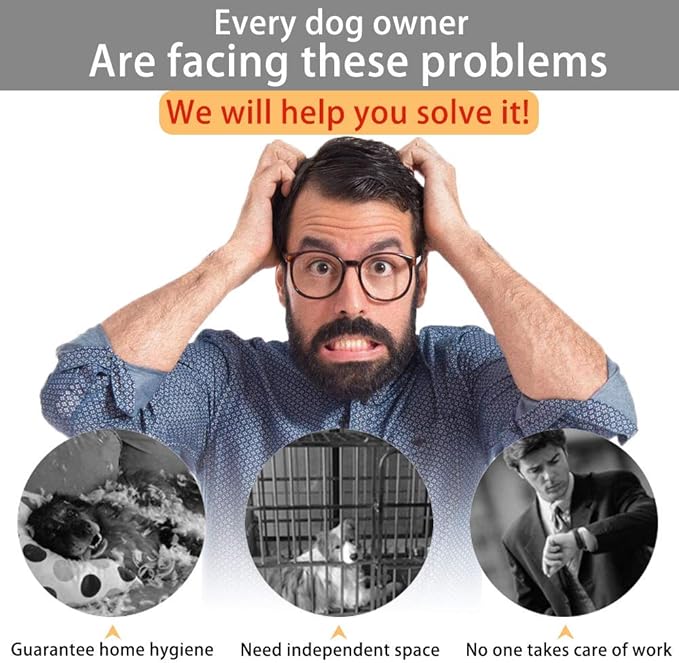 SMONTER Heavy Duty Dog Cage for Large Dog Strong Metal Kennel and Crate Pet Playpen with Three Doors, Four Wheels,42 Inch,Y Shape,Brown … … …