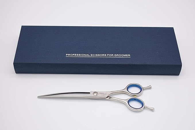 Professional Dog Grooming Scissors 7.0" Classic Dogs Scissors Shear Curved Blade Off-set Handle 440C Stainless Steel Forged (7.0" Curved)