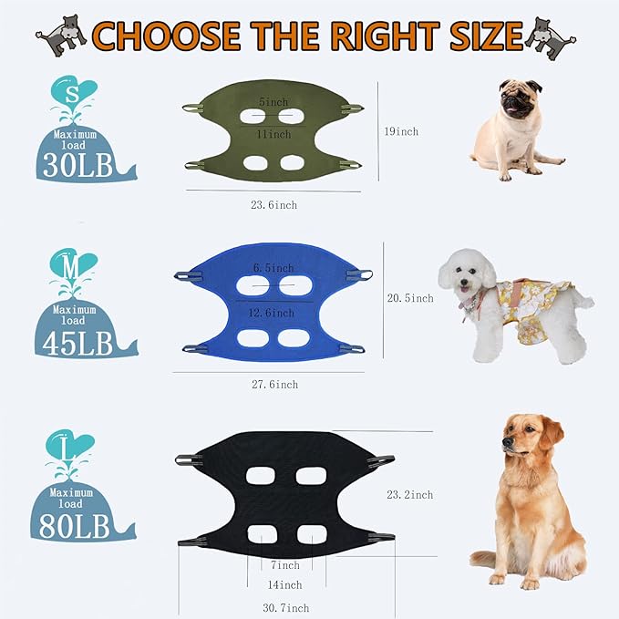 BLUECOW Pet Grooming Set, 12 in 1 Nail Trimming Hammock for Dogs Cats, Restraint Bag Including Nail Clipper, Trimmer, Scissors, Nail File and Comb