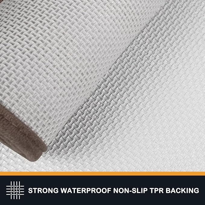 PURRUGS Dirt Trapper Door Mat 32" x 47.5", Non-Slip/Skid Machine Washable Entryway Rug, Dog Door Mat, Super Absorbent Welcome Mat for Muddy Wet Shoes and Paws, Grayish Brown