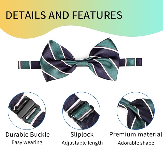 Segarty Dog Bow Ties, 6 PCS Pet Neck Bows, Bulk Pet Bowties with Adjustable Collar, Grooming Bowknot for Holiday Birthday Valentine Christmas Party Dog Photography Accessories Gift for Puppy Cat Dogs