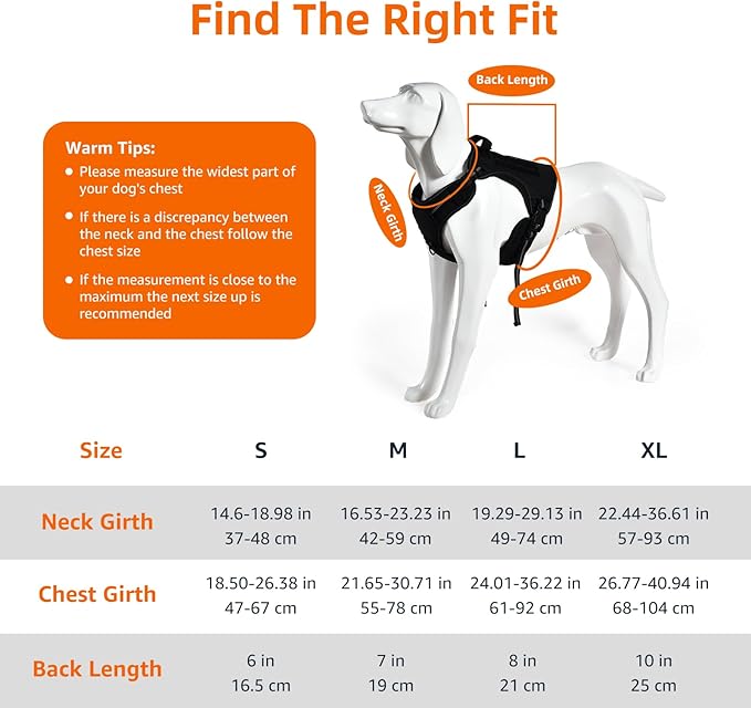 Amazon Basics No Pull Dog Harness, Adjustable Front Clip, Tactical Vest, Medium, Black