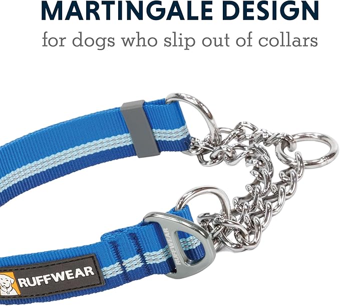 Ruffwear, Chain Reaction Dog Collar, Martingale Style for On-Leash Walking, Blue Pool, 20"-26"