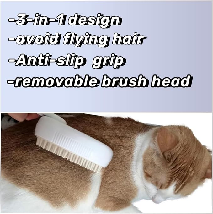 Dog Steamy Brush - Pet Hair Removal Brush for Dogs, Cats, Horses, Rabbits & Other Animals