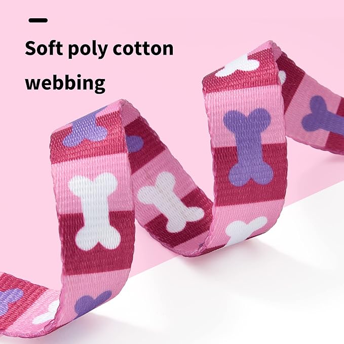 Mile High Life Dog Collar | Nylon Puppy Collars w Cute Patterns | Lightweight Girl Dog Collar | Boy Dog Collar for Small/Medium/Large Dogs (Purple Bone, Small)