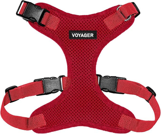 Voyager Step-in Lock Pet Harness - All Weather Mesh, Adjustable Step in Harness for Cats and Dogs by Best Pet Supplies - Red, L
