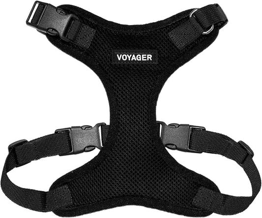 Voyager Step-in Lock Pet Harness - All Weather Mesh, Adjustable Step in Harness for Cats and Dogs by Best Pet Supplies - Black, S