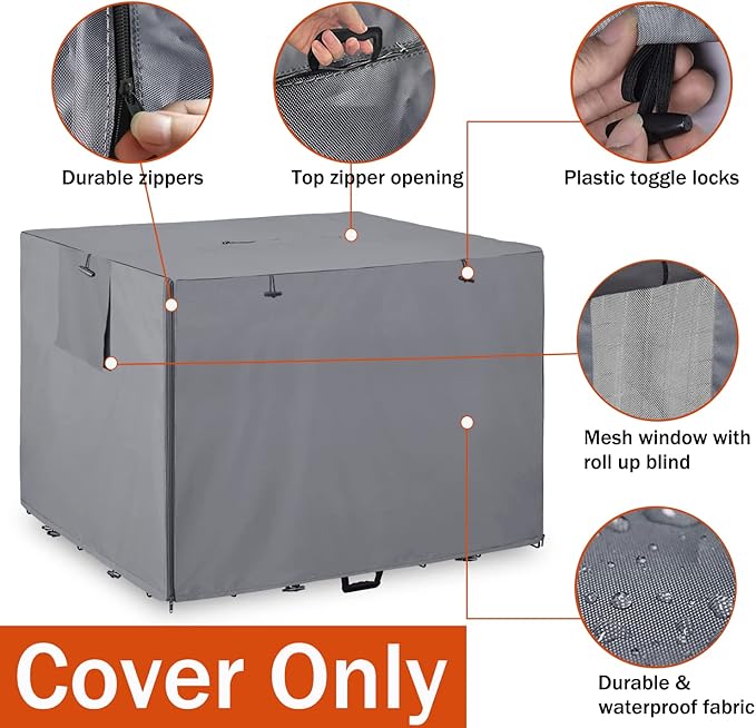 42Inch Wire Dog Crate Cover,Durable Windproof Privacy Polyester Pet Kennel Covers,Breathable Blackout Cover for 1/2/3 Door Dog Cage. (42" L x 28" W x 30" H,Grey)