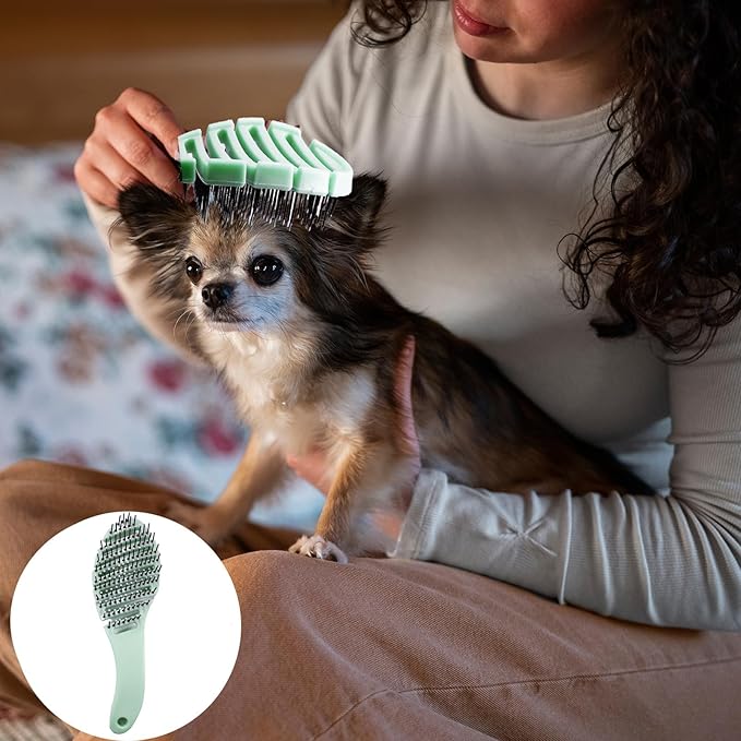 Small Dog Grooming Brush - Perfect for Shih Tzus, Yorkies, and Maltipoos - Ideal Puppy Hair Brushes for Maltese and Small Breeds (Light Green)